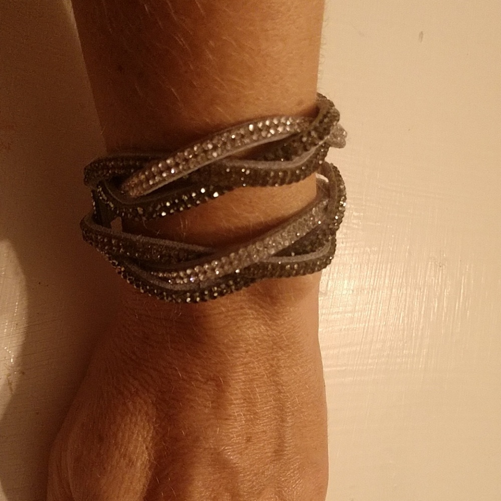 Suede Double Wrap Sparkle Bracelet